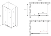 Душевой уголок Abber Schwarzer Diamant AG301005-S905 100x90, профиль хром, стекло прозрачное