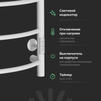 Полотенцесушитель электрический EWRIKA Сафо ПР 80х50, с полкой, белый