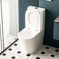 Унитаз-компакт напольный Abber Bequem AC1112TMW безободковый, с микролифтом, белый матовый