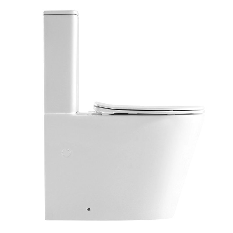 Унитаз-компакт напольный Abber Bequem AC1112TMW безободковый, с микролифтом, белый матовый