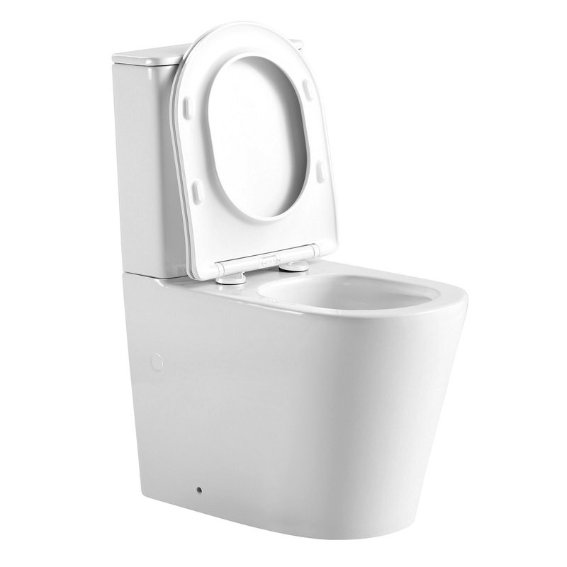 Унитаз-компакт напольный Abber Bequem AC1112TMW безободковый, с микролифтом, белый матовый