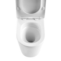 Унитаз-компакт напольный Abber Bequem AC1112TMW безободковый, с микролифтом, белый матовый