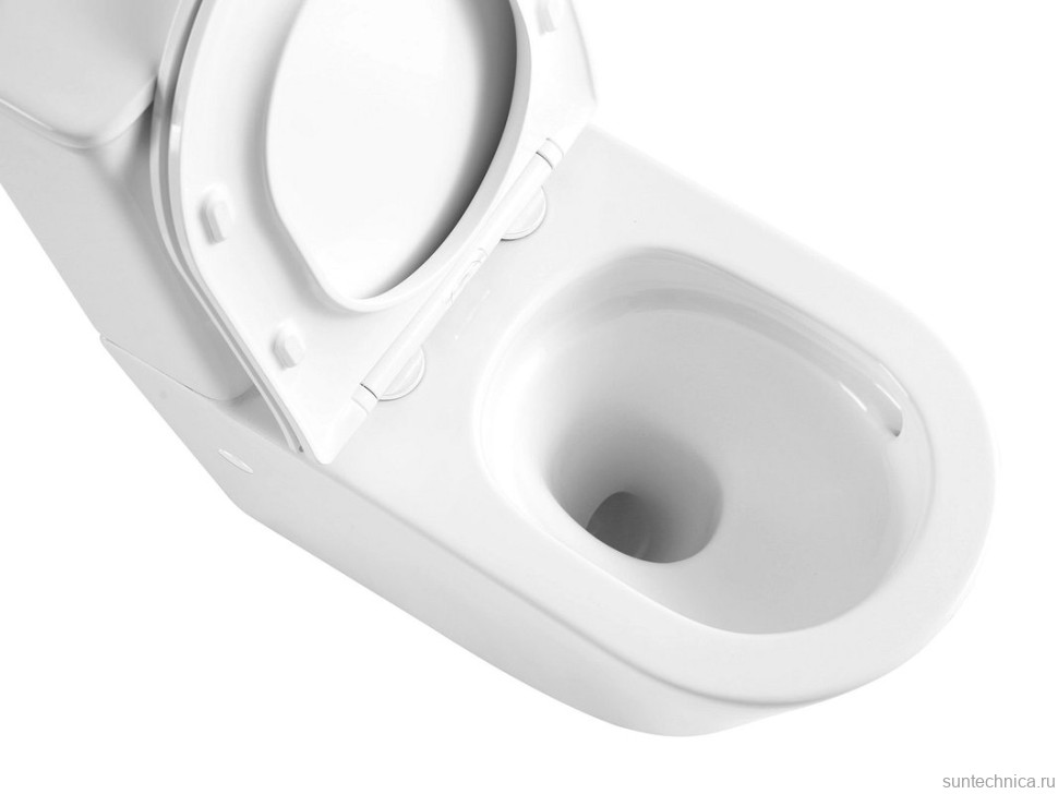 Унитаз-компакт напольный Abber Bequem AC1112TMW безободковый, с микролифтом, белый матовый