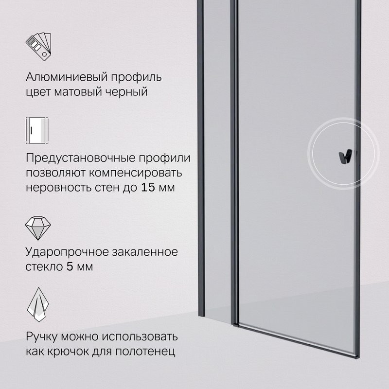 Душевая дверь в нишу AM.PM Sunny W87G-100-1P-BT 100 см