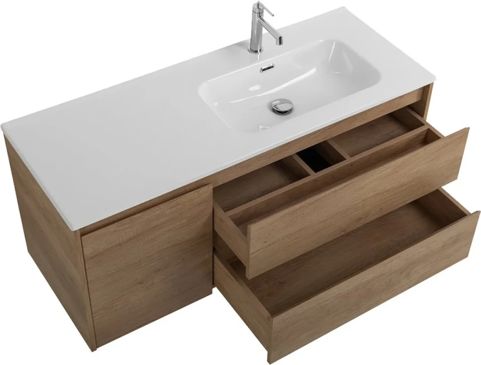 Тумба под раковину BelBagno Kraft 120 R, 2 ящика, дверца, rovere nebrasca nature