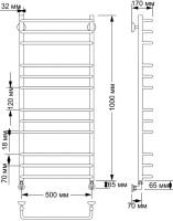 Полотенцесушитель водяной Secado Мерида 3 105x55 см, бронза, лесенка, латунь