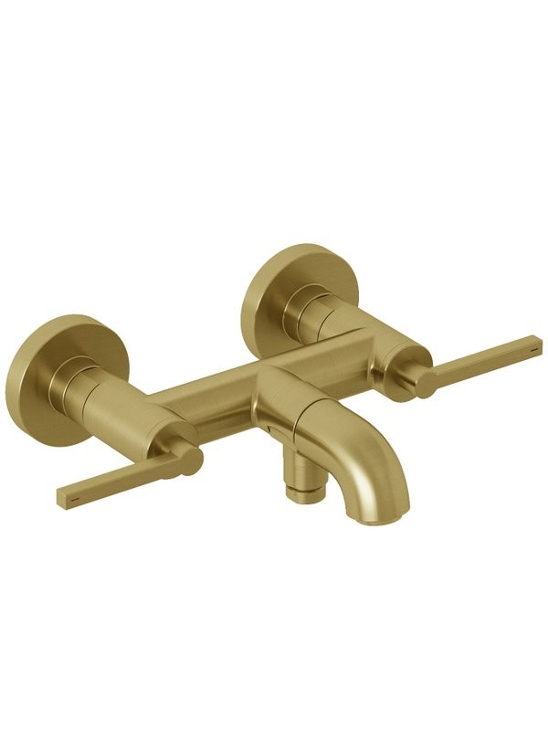 Смеситель для ванны с душем Kludi Nova Fonte Puristic 20540N015 брашированное золото PVD