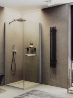 Душевой уголок Maybahglass MGY-1345-5 100х100 см, профиль матовый хром, стекло прозрачное