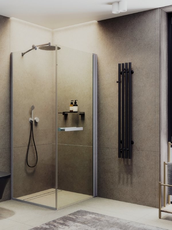 Душевой уголок Maybahglass MGY-1345-5 100х100 см, профиль матовый хром, стекло прозрачное