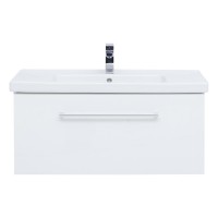 Тумба с раковиной Dreja Big Inn 100 подвесная, белый глянец