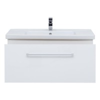 Тумба с раковиной Dreja Big Inn 100 подвесная, белый глянец