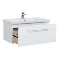 Тумба с раковиной Dreja Big Inn 100 подвесная, белый глянец