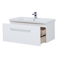 Тумба с раковиной Dreja Big Inn 100 подвесная, белый глянец