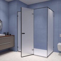 Душевой уголок RGW Stilvoll SV-040 100х90 профиль черный, стекло матовое