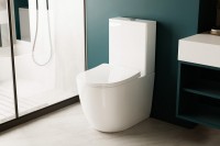 Унитаз-компакт напольный Abber Bequem AC1110T безободковый, с микролифтом, белый