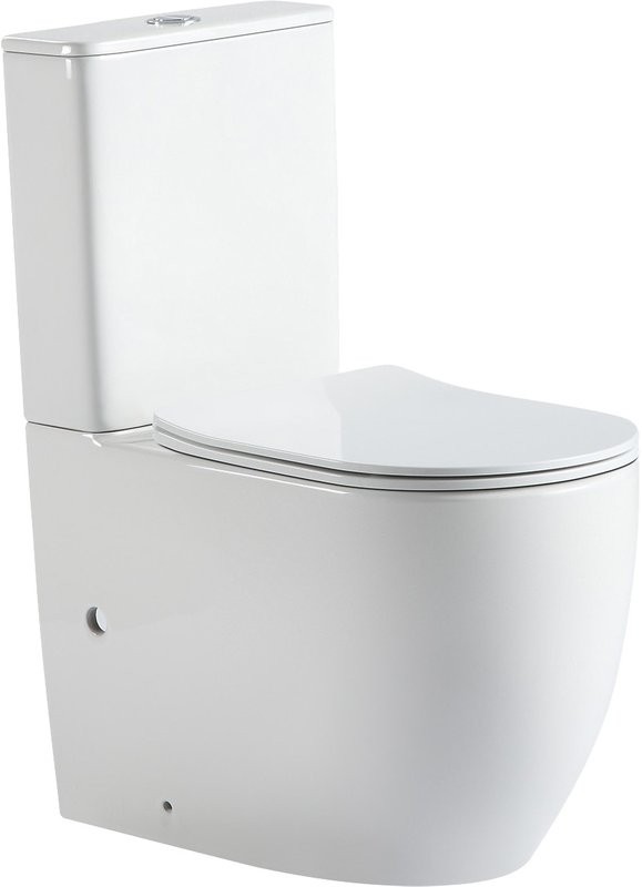Унитаз-компакт напольный Abber Bequem AC1110T безободковый, с микролифтом, белый