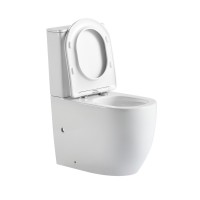 Унитаз-компакт напольный Abber Bequem AC1110T безободковый, с микролифтом, белый