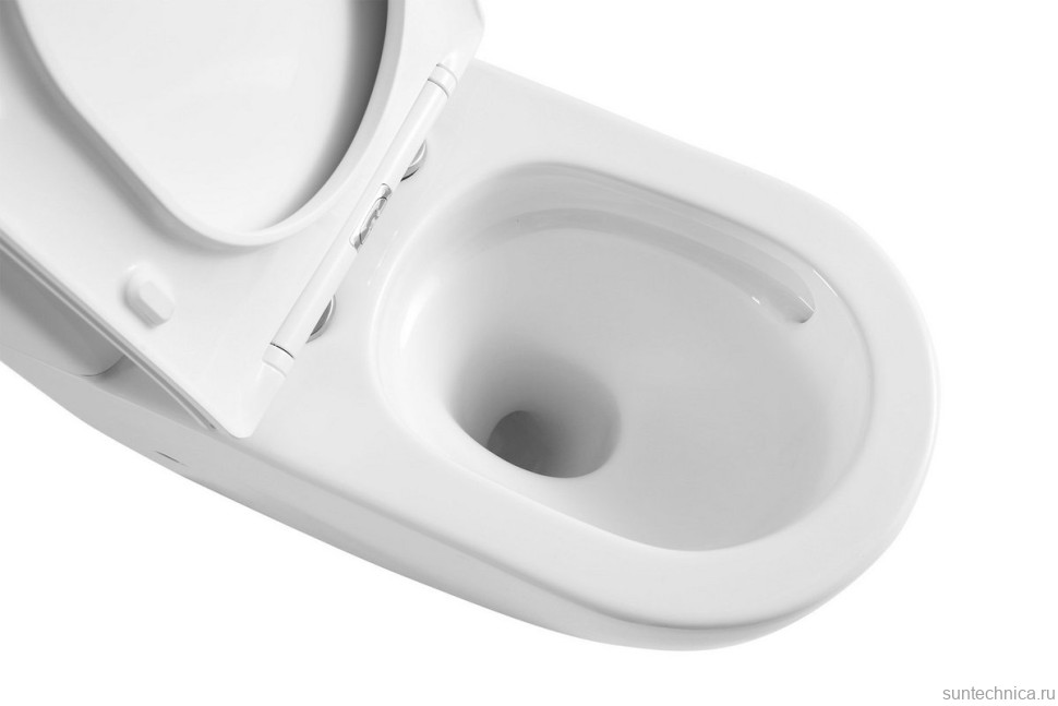 Унитаз-компакт напольный Abber Bequem AC1110T безободковый, с микролифтом, белый