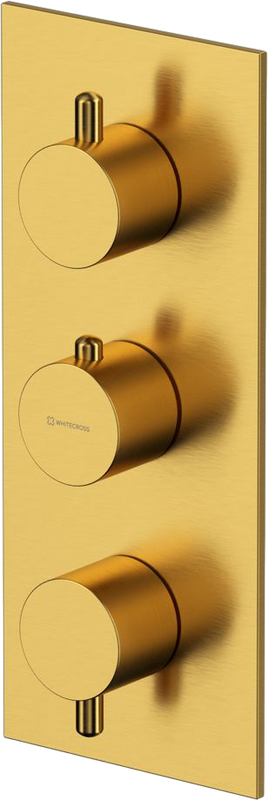 Термостатический смеситель встраиваемый WHITECROSS Y Y1238GLB С ВНУТРЕННЕЙ ЧАСТЬЮ, для ванны с душем, брашированное золото