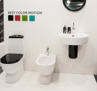 Унитаз-компакт напольный Sanita luxe Best Color Black с микролифтом