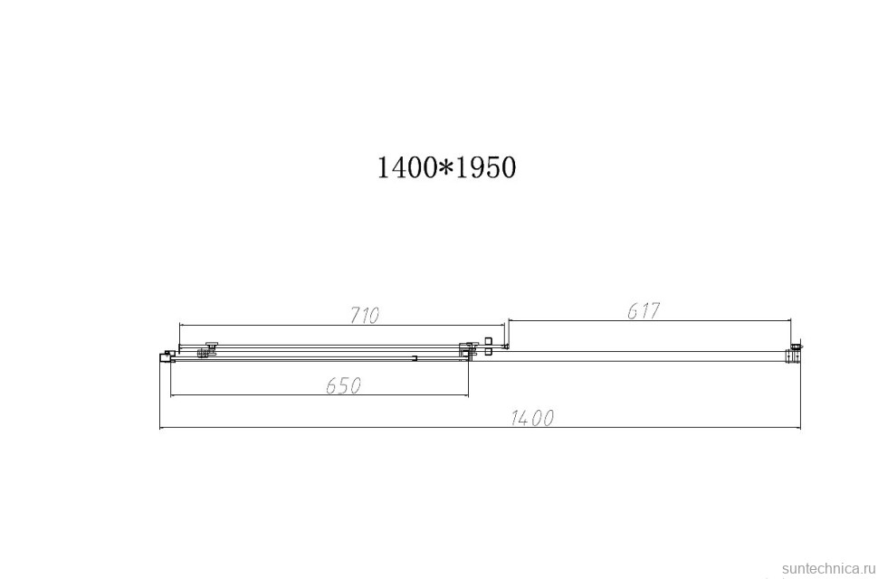 Душевая дверь в нишу Vincea Slim-N VDS-4SN140CLG 140 см, профиль брашированное золото, стекло прозрачное