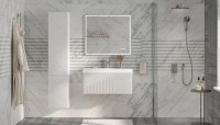 Тумба с раковиной Velvex Edge 80.1Y подвесная, белая