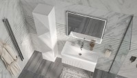Тумба с раковиной Velvex Edge 80.1Y подвесная, белая