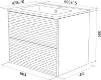 Тумба с раковиной IDDIS Bild 60 подвесная, 2 ящика, белая