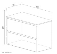 Тумба под раковину без столешницы Belux Luna НП 100-02 матовая белая