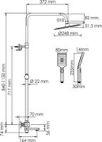 Душевая стойка Wasserkraft Aisch A199.259.201.BG Thermo с термостатом, золото