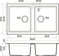 Мойка кухонная Omoikiri Tedori 86-2-GR leningrad grey