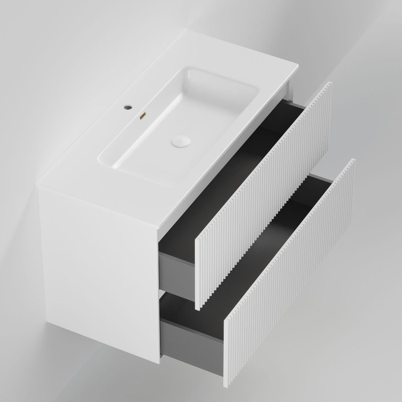 Тумба под раковину La Fenice TERRA Twin Bianco белая матовая 100 см