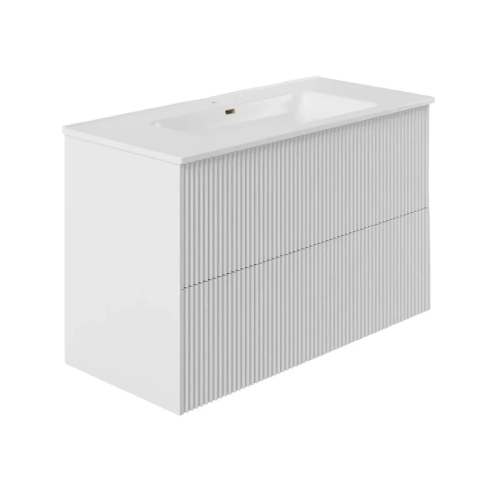 Тумба под раковину La Fenice TERRA Twin Bianco белая матовая 100 см