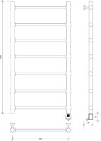 Полотенцесушитель электрический Secado Флоренция 2 100x55 см, подключение справа, глянцевый хром, лесенка