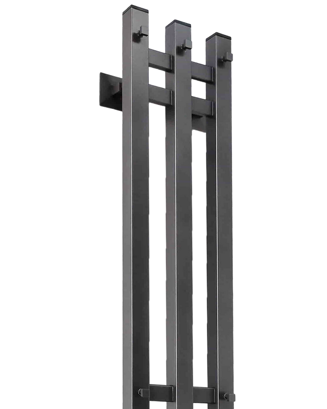 Полотенцесушитель электрический Comfysan Alto-K EC-3 120x20 см, подключение справа, скрытое подключение справа, титановый графит, лесенка, из стали