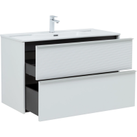 Тумба с раковиной Aquanet Вита 100 подвесная, белая матовая