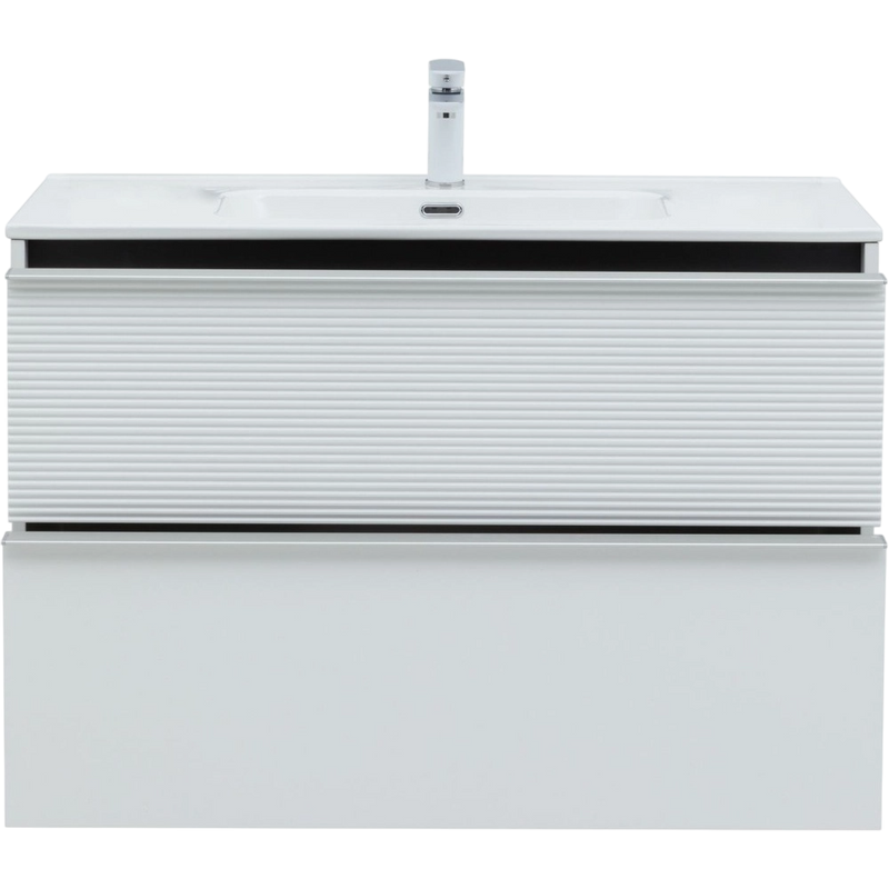 Тумба с раковиной Aquanet Вита 100 подвесная, белая матовая