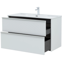 Тумба с раковиной Aquanet Вита 100 подвесная, белая матовая