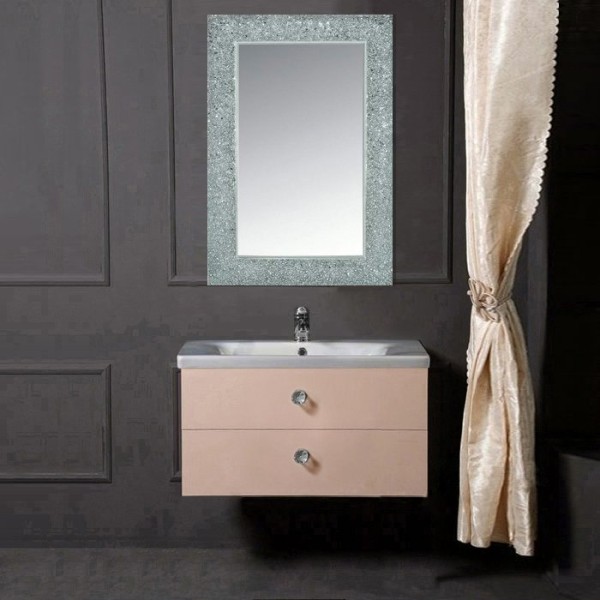 Мебель для ванной комнаты Armadi Art NeoArt 80 капучино с ручками Crystal хром, зеркало Aura