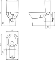Унитаз-компакт напольный Cersanit City Clean On 011 3/5 DPL EO slim