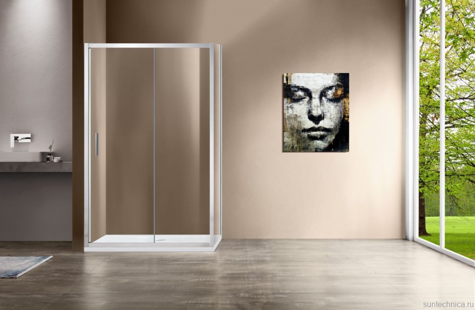 Душевой уголок Vincea Garda VSR-1G9011CL 110x90 см, профиль хром, стекло прозрачное