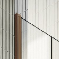 Душевая дверь в нишу Maybahglass MGD-445-2 99 см, профиль матовая бронза, стекло сатин