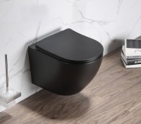 Унитаз подвесной SantiLine SL-5018MB безободковый, с микролифтом