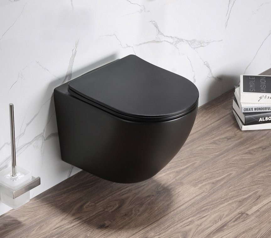 Унитаз подвесной SantiLine SL-5018MB безободковый, с микролифтом