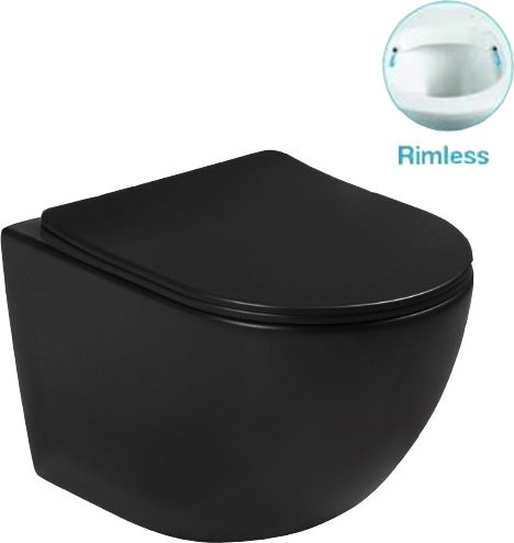 Унитаз подвесной SantiLine SL-5018MB безободковый, с микролифтом