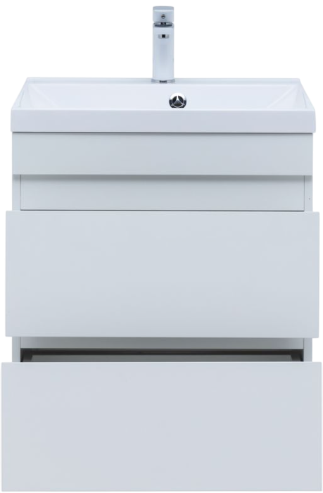 Тумба с раковиной Aquanet Нота new 60 подвесная, белая глнцевая