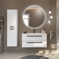 Мебель для ванной комнаты Cezares Eco Cer 100 ручки матовые черные, bianco opaco