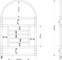 Полотенцесушитель электрический Secado Рим 4603777478360 105x65 см, подключение слева, бронза, лесенка, латунь