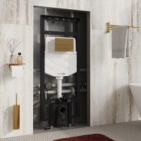 Система инсталляции для унитазов Wasserkraft Dinkel 58TLT.010.ME.MG04 с кнопкой смыва матовое золото