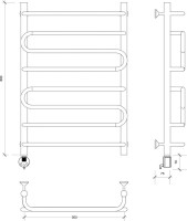 Полотенцесушитель электрический Secado Валенсия 2 85x55 см, подключение слева, глянцевый хром, лесенка